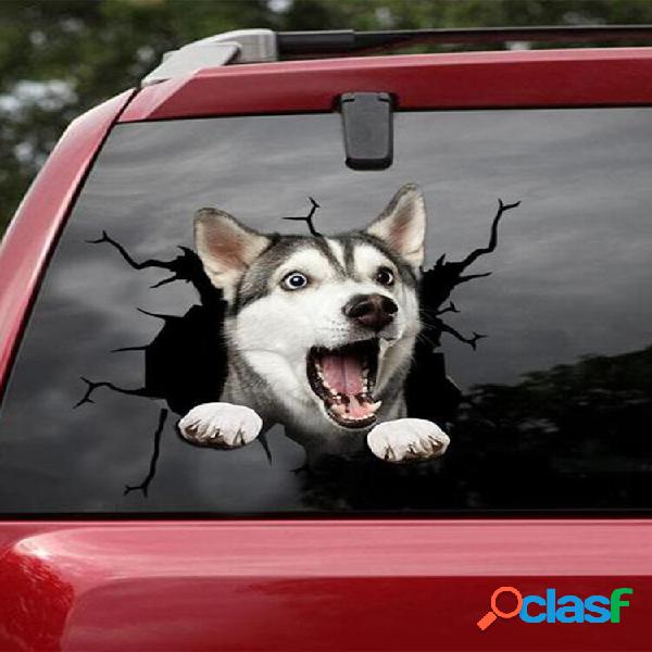1PC 3D Vivid Wall Car Window Dog Decalcomania del vinile