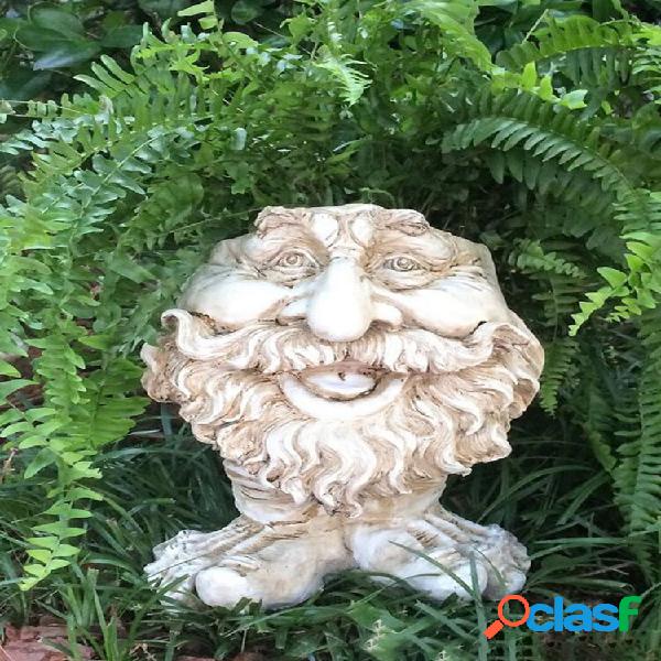 1PC Funny Expression Mugglys The Face Statue Planter Garden