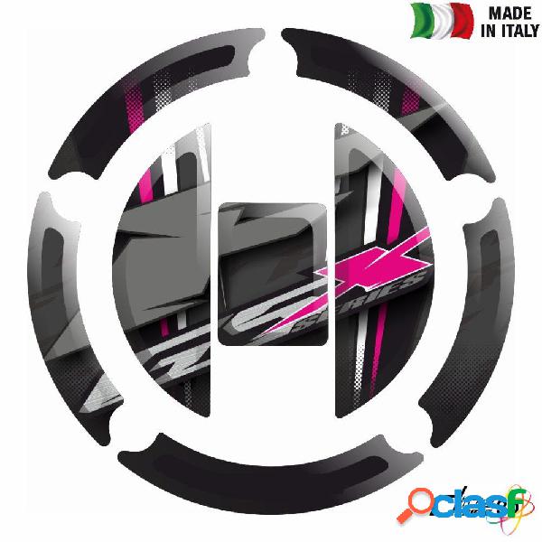 Adesivo 3d tappo benzina grigio rosa for