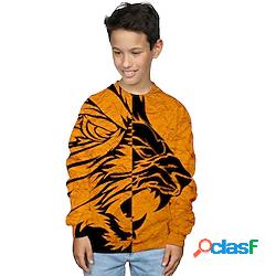 Bambino Da ragazzo Felpa Manica lunga Stampa 3D Tigre