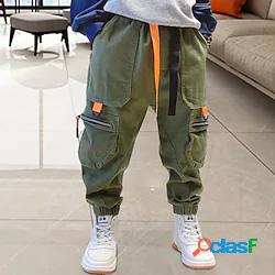 Bambino Da ragazzo Pantaloni Verde Nero Tinta unita Autunno