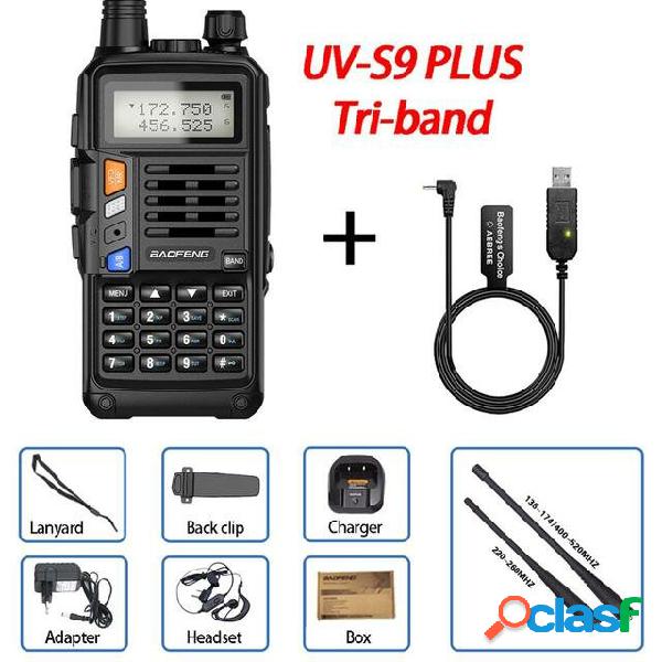 BaoFeng UV-S9 Plus Walkie Talkie Tri-Band 10W Potente 10W CB