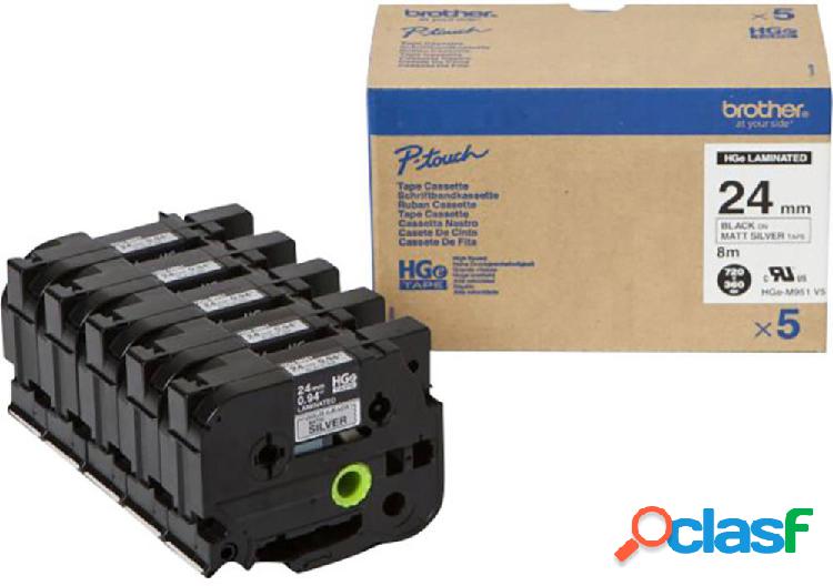 Brother HGe-M951V5 Cassetta nastro Kit da 5 Colore Nastro: