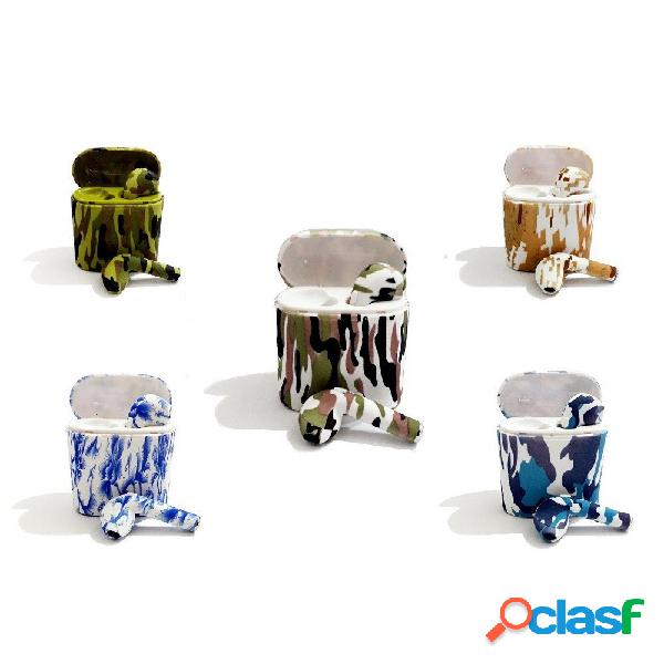 COPPIA AURICOLARI BLUETOOTH WIRELESS CON BASETTA