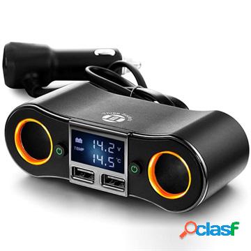 Caricabatteria da auto universale 2 in 1 ZNB02 - 2xUSB, 80W