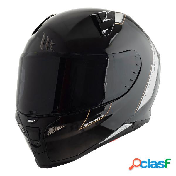 Casco integrale mt helmets revenge 2 solid a11 nero lucido