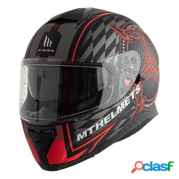 Casco integrale mt helmets thunder 3 sv isle of man b5 rosso