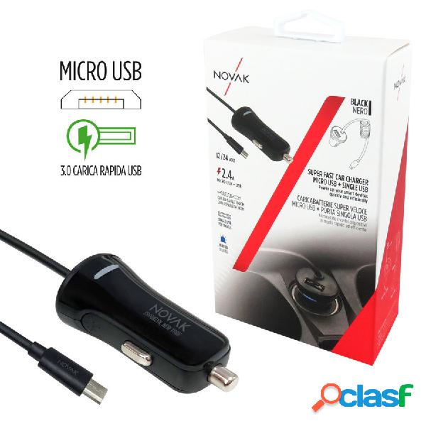 Cavo ricarica 12V Micro USB + USB Super veloce - NOVAK