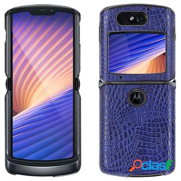 Cover Motorola Razr 5G serie coccodrillo - blu