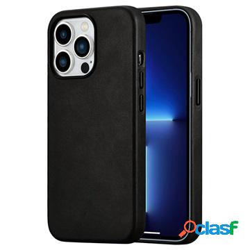 Custodia in pelle iCarer CH per iPhone 13 Pro - nera