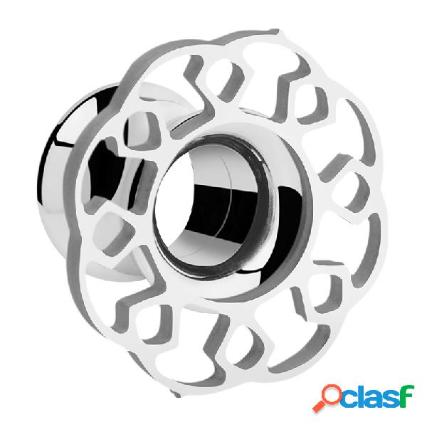 Double flared tunnel (surgical steel, silver) Acciaio