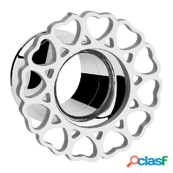 Double flared tunnel (surgical steel, silver) con a forma di
