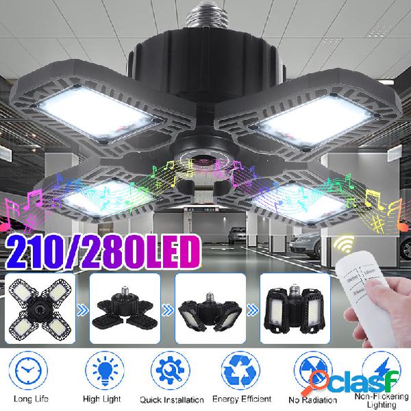 E27 210 / 280LED Luce da garage pieghevole Bluetooth Musica