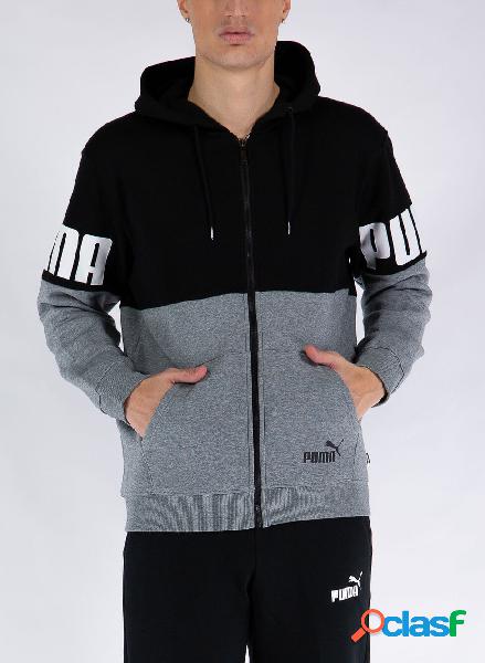 FELPA FD POWER COLORBLOCK CON ZIP E CAPPUCCIO