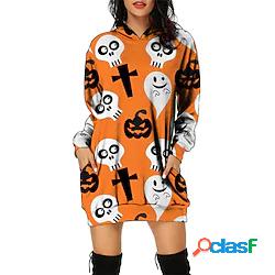 Felpa con cappuccio da donna vestito a tubino corto mini