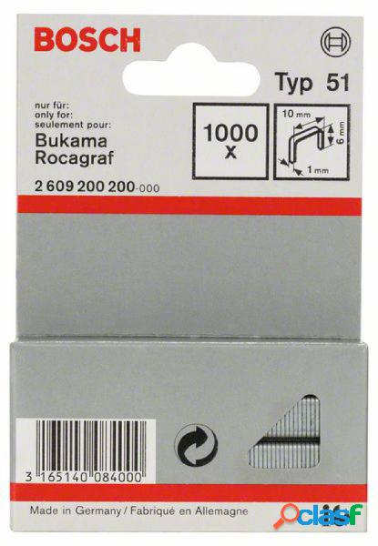 Graffe a filo piatto tipo 51 - 10 x 1 x 6 mm 1000 pz. Bosch