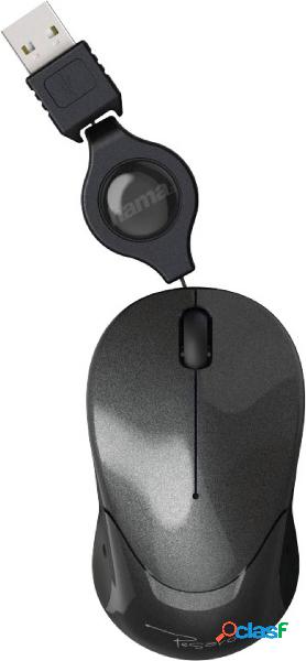 Hama Pesaro Mouse USB Ottico Nero 3 Tasti 1200 dpi Cavo
