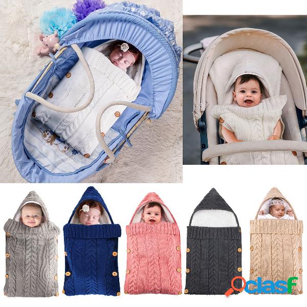 Inverno caldo neonato bambino che dorme Borsa bottone maglia