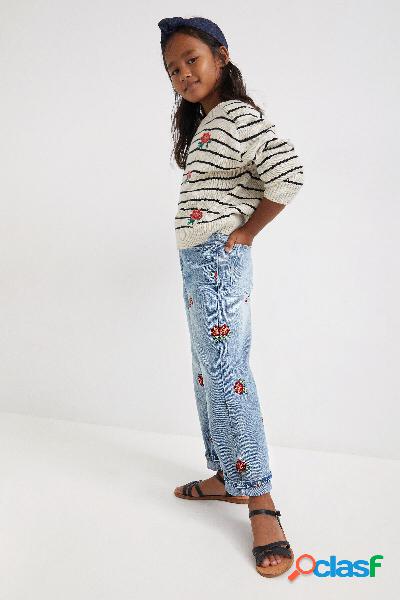 Jeans wide leg rose