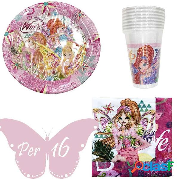 KIT N2 COMPLEANNO FESTA BAMBINA WINX CLUB BUTTERFLIX