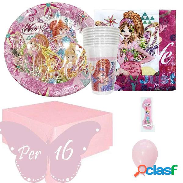 KIT WINX BUTTERFLIX N.6 FORCHETTE E PALLONCINI ROSA