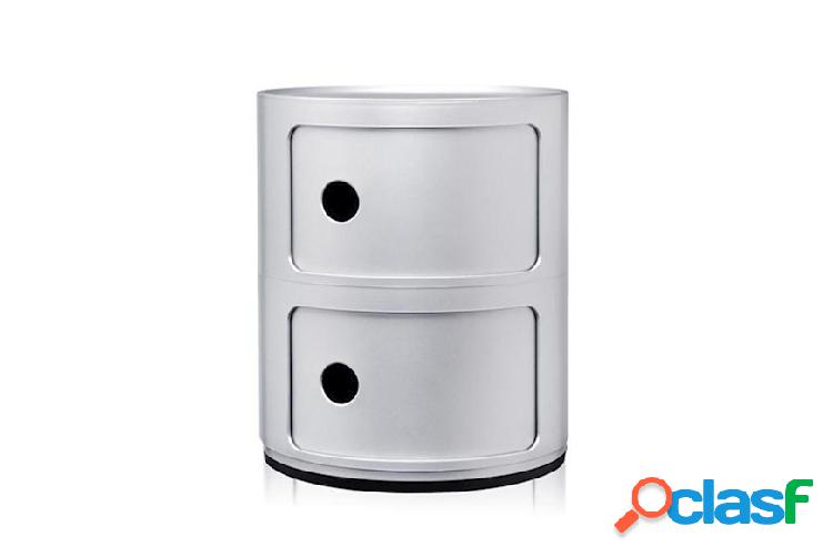 Kartell Cassettiera Componibile silver con due elementi