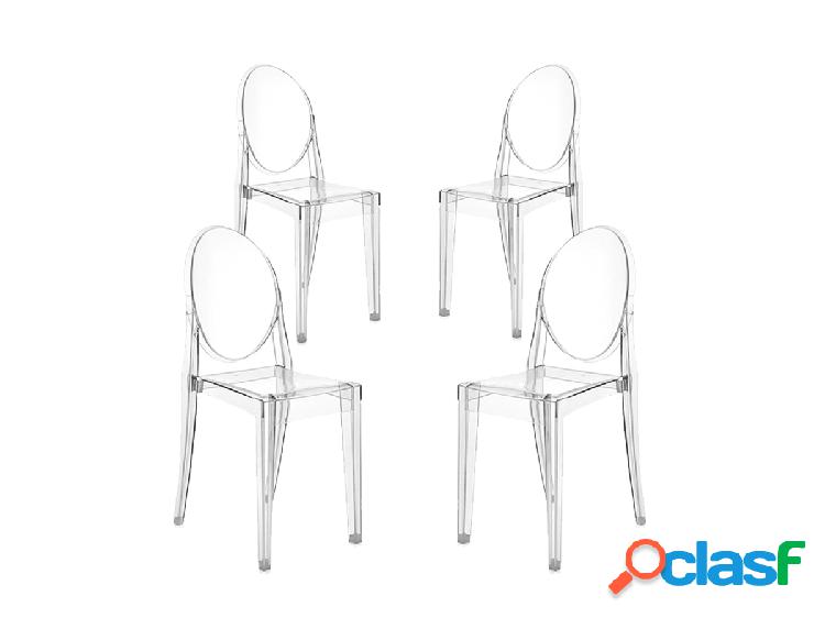 Kartell Victoria Ghost Set 4 Sedie