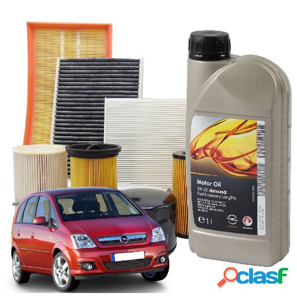 Kit tagliando filtri e 5 L olio GM 5w30 Dexos 2 Opel Meriva