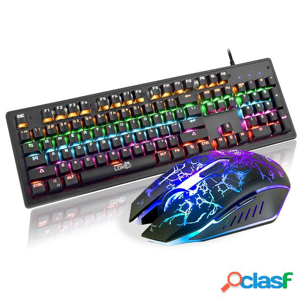 LDK.aI Set tastiera e mouse cablati 104 tasti USB cablati
