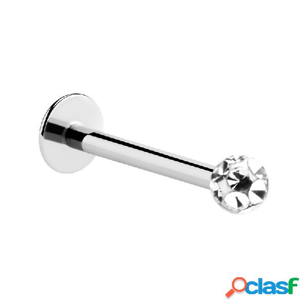 Labret con pallina e brillantino Acciaio chirurgico 316L