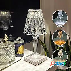 Lampada Da Tavolo In Cristallo Luce Decorativa Con Diamanti