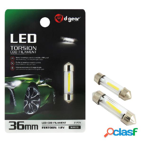 Lampadina a siluro a led SV8,5 36mm Torsion COB filament -