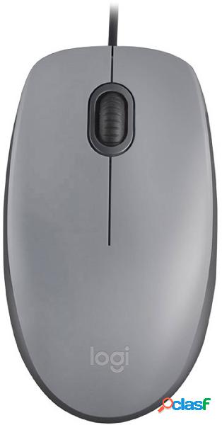Logitech M110 SILENT Mouse USB Ottico Grigio 3 Tasti 1000