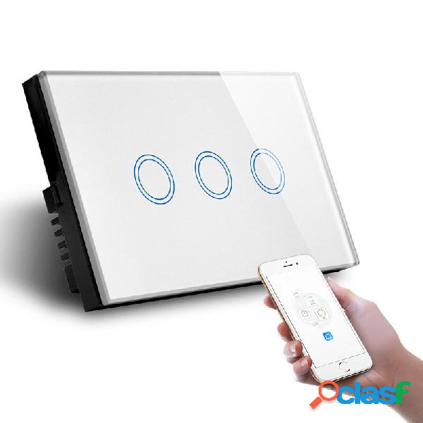 MAKEGOOD 1000W AC110-240V US 3 Gang 1 Way Smart Home Touch