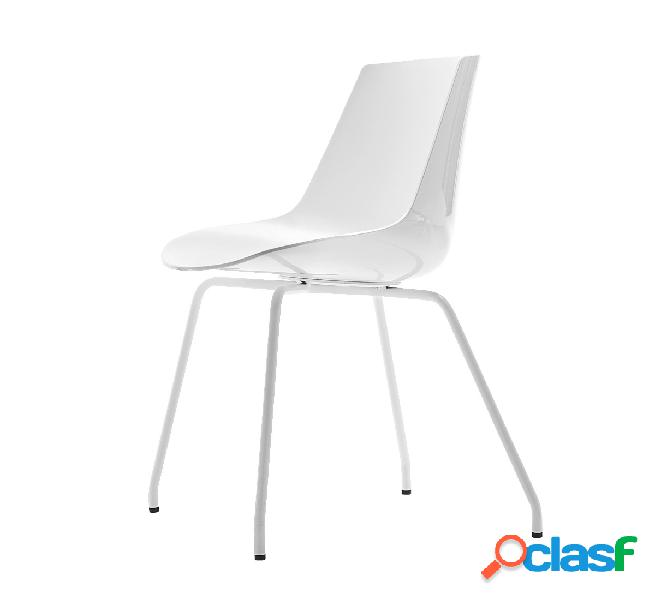 Mdf Italia Flow Slim Sedia Bianca