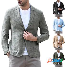 Mens Blazer Pocket Formal Style Simple Casual Daily Wear to