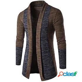 Men's Cardigan Jumper Knit Regular V Neck Solid Colored