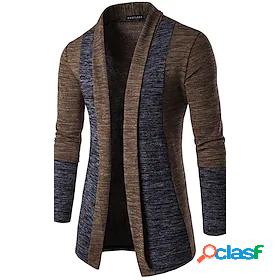 Mens Cardigan Jumper Knit Regular V Neck Solid Colored Daily