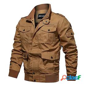 Mens Casual Jacket Embroidered Pocket Casual Daily Outdoor