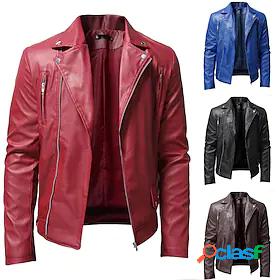 Mens Casual Jacket Faux Fur Trim Casual Casual Daily Casual