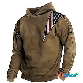 Mens Graphic American Flag Pullover Hoodie Sweatshirt Hooded