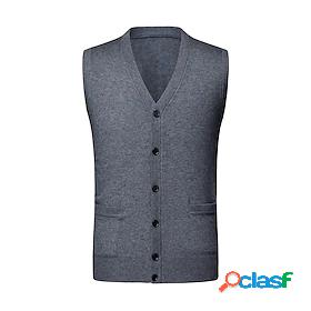 Mens Sweater Cardigan Vest Jumper Knit Knitted Braided Deep
