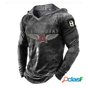 Mens Unisex Graphic Prints Wings Letter Hoodie Pullover