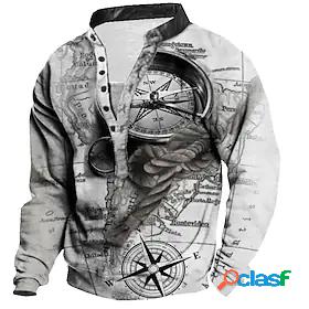 Mens Unisex Map Graphic Prints Sweatshirt Pullover Print 3D