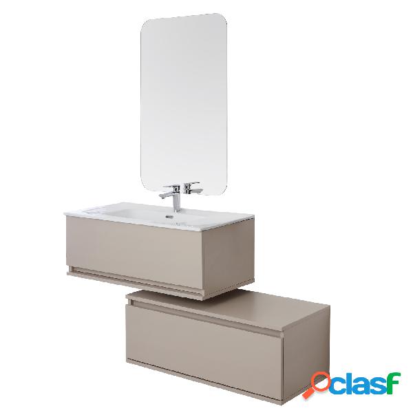 Mobile bagno sospeso Shade con lavabo cassettone e specchio