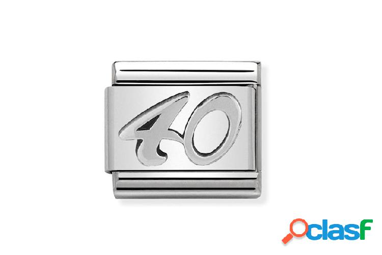 Nomination Numero 40 Composable acciaio e argento acciaio