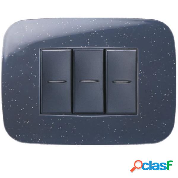 PLACCA FUTURA 3 4 6 MODULI NERO FLASH COMPATIBILE CON