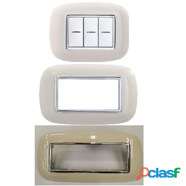 PLACCA OVAL 3 4 6 MODULI COLORE SABBIA COMPATIBILE CON
