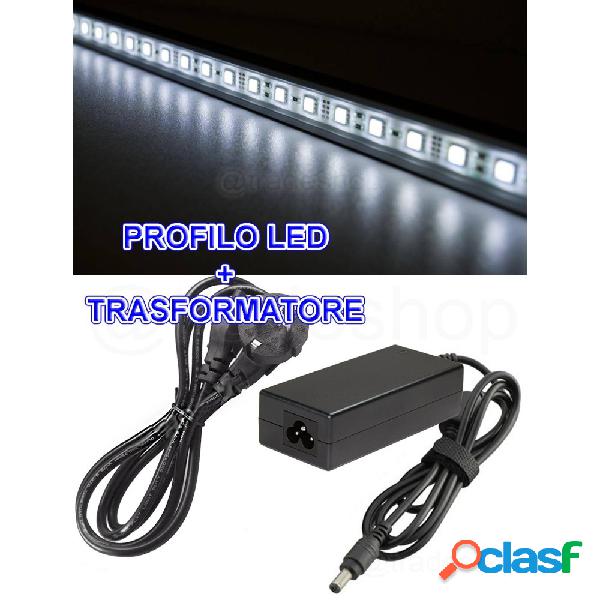 PROFILO BARRA ALLUMINIO IMPERMEABILE 1 METRO A 72 LED 18W +