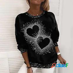 Per donna Felpa Maglione Attivo Streetwear San Valentino